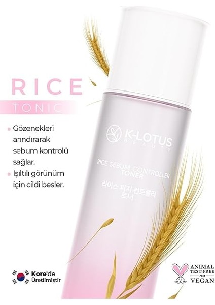 K-Lotus Rice Sebum Kontrol Tonik 150ML Akneli Ciltler İçin Dengeleyici Etki ve Cilt Tonu Eşitleme fırsatları