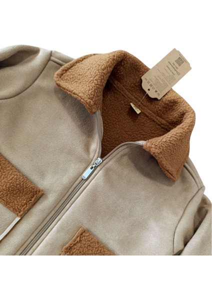 Unisex Süet Kürk Astarlı Çocuk Mont modelleri