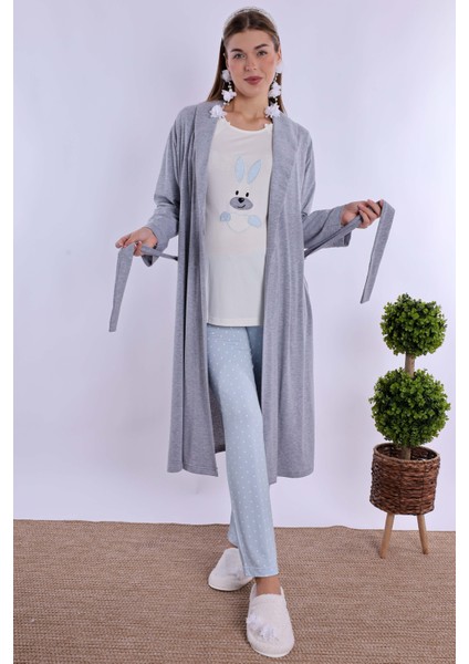 Mavi Sabahlıklı Hamile Lohusa Pijama Takımı fırsatları