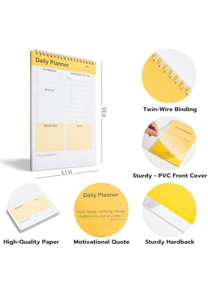 Planlayıcı Defter, Yapılacaklar Not Defteri, Spiral Defter, Kontrol, Iş Için Defterler, Kişisel Düzenleyici Not Defteri, Günlük Görev Defteri ( ) (Sarı) fiyatları