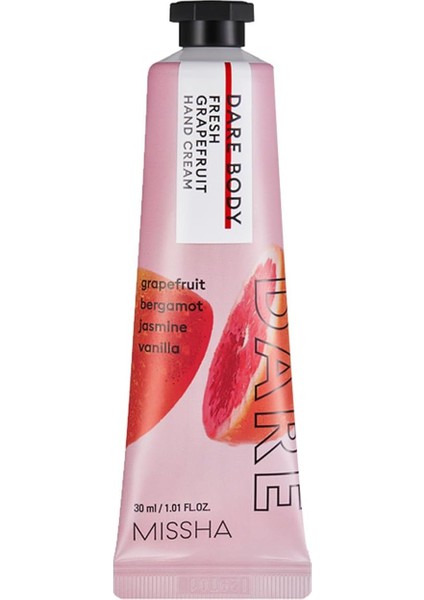 Çarpıcı Kokulu, Nemlendirme Etkili El Bakım Kremi Dare Body Hand Cream (Fresh Grapefruit)