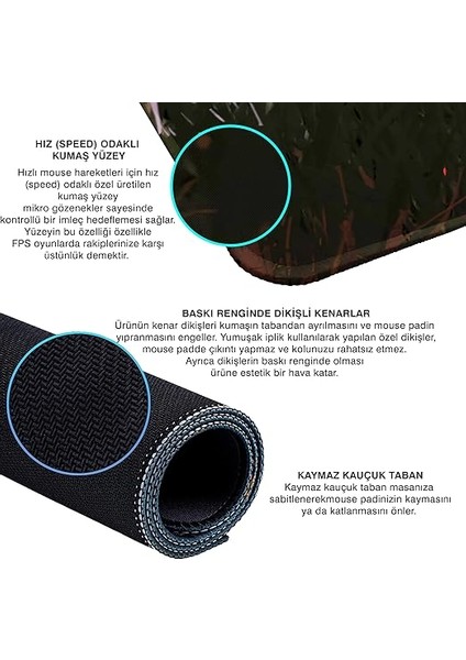 Gaming Mouse Pad 70X30 Mouse Pad Xl Büyük Oyuncu Mouse Pad Speed Mousepad (Samurai, 70X30 cm (3mm Kalınlık)) modelleri