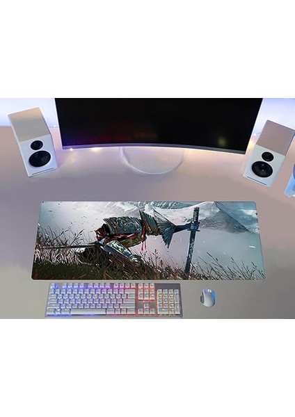 Gaming Mouse Pad 70X30 Mouse Pad Xl Büyük Oyuncu Mouse Pad Speed Mousepad (Samurai, 70X30 cm (3mm Kalınlık)) fırsatları
