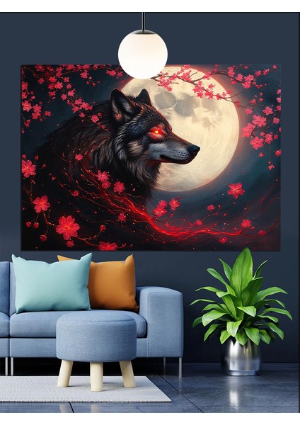Kurt Ay Işığı Dolunay Dekoratif Kanvas - Mdf Ahşap Tablo indirimleri