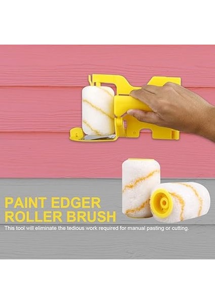 Boya Rulosu Fırçası, Kırpma Rulo Fırça Boya Rulosu Seti, Çok Fonksiyonlu Elde Tutulan Temiz Kesim Boya Edger Rulo Fırça, Taşınabilir Ev Duvar Tavanları Ev Boyama Için Kenar Boyama Aletleri (Sarı) fırsatları