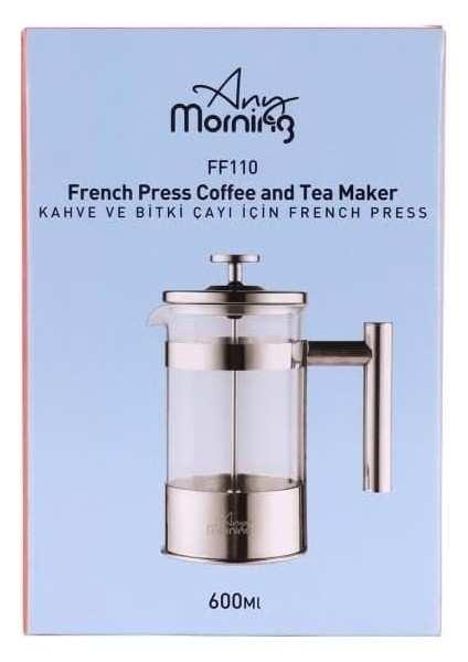 Morning FF110 Kahve ve Bitki Çayı Için French Press 600 ml indirimleri