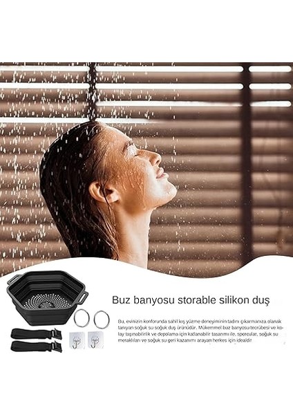 Buz Duşu Banyosu, Buz Banyosu Duş Eki,hızlı Soğutma Taşınabilir Buz Duşu - Hızlı Soğutma Taşınabilir Buz Banyosu Varil, Banyo Için Katlanabilir Silikon Buz Banyosu Küvet Kovası fiyatları