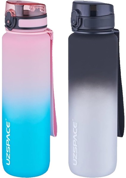 2'li Tritan Matara Seti 1000ML Büyük Boy Çift Renk Softtouch Ff Collection Tritan Su Matarası