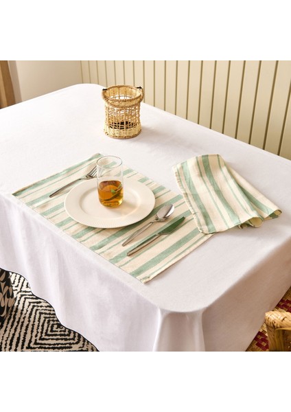 Soft Alno 2'li Amerikan Servis - Ekru / Yeşil - 30X50 cm fiyatları