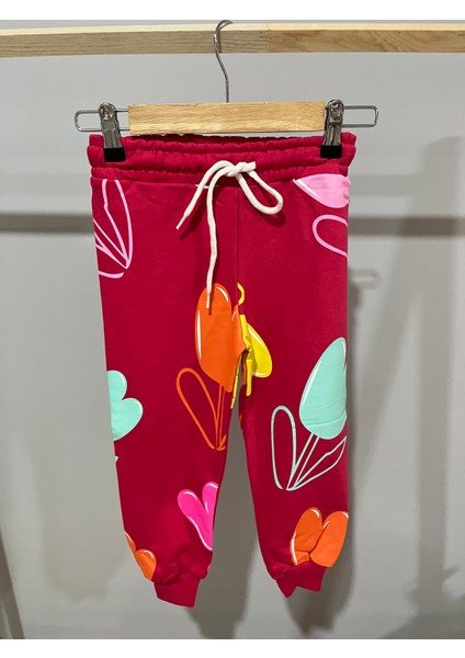 3-10 Yaş Kız Çocuk Lale Desenli 3 Iplik Kumaş Alt-Üst Takım fiyatları