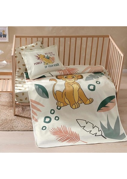 Disney Lion King Power Lisanslı Karakter BASKILI%100 Pamuk Pike Takımı, Çok Renkli, Küçük Tek Kişilik (Pike: 100X150 Cm/lastikli Çarşaf: 80X140 Cm/yastık Kılıfı: 50X70 Cm)