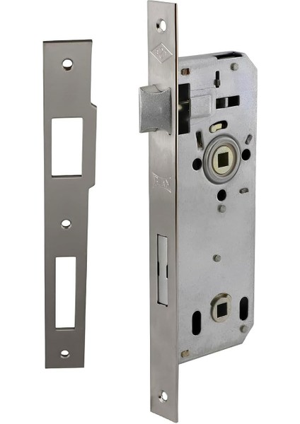 Wc Kapı Gömme Kilit Banyo Kilidi Oval Köşeli 45 mm Plastik Pvc Ahşap Panel Iç Kapı Uyumlu