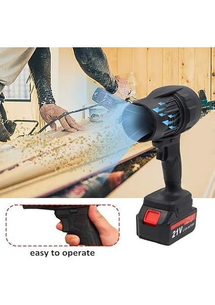 Jet Kuru Üfleyici Turbo Jet Fan 21V 2 Adet Büyük Ty Pil Hafif Gövde Türbin Güç Anahtarı Düşen Yaprakları Temizleyin ve Evde modelleri