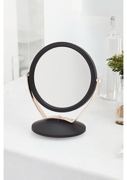 Mark Süet Pvc Serisi 3x Büyüteçli Çift Taraflı Ayarlanabilir Eğimli Masa Üstü Makyaj Aynası 18X18 cm Yuvarlak modelleri