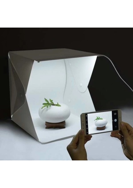 Ürün Çekim Çadırı Mini Fon Fotoğraf Stüdyosu Ledli Işık Perdesi Katlanır Beyaz Yapı ile Mükemmel Aydınlatma