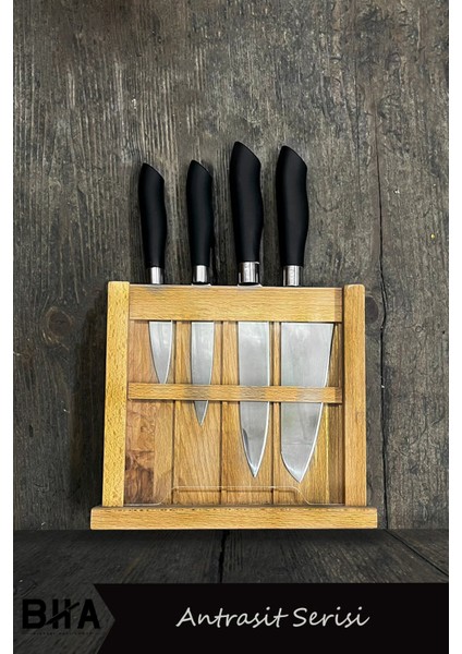 Dört Parça Şef Dilimleme Sebze Standlı Mutfak Bıçak Seti Şef Günlük Kullanım Çok Amaçlı