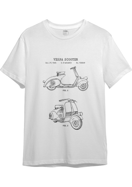 Vespa Tişört - Beyaz