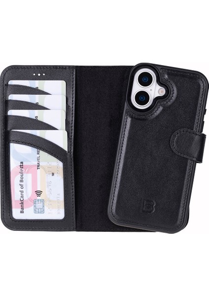 iPhone 17 Uyumlu Hakiki Deri Magsafe ve Rfıd Koruma Özellikli Çıkarılabilir Cüzdanlı Kılıf
