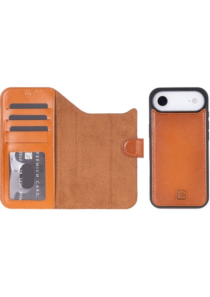 iPhone 17 Air Uyumlu Hakiki Deri Magsafe ve Rfıd Koruma Özellikli Çıkarılabilir Cüzdanlı Kılıf modelleri