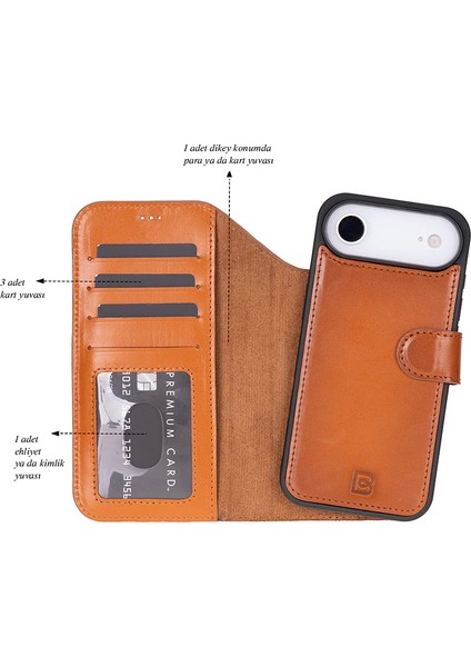 iPhone 17 Air Uyumlu Hakiki Deri Magsafe ve Rfıd Koruma Özellikli Çıkarılabilir Cüzdanlı Kılıf indirimleri