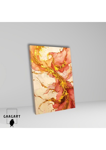 Tekli Dikey Kanvas Tablo Soyut Sanatsal Renkler Mercan fiyatları