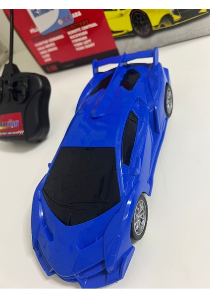 Full Fonksiyon Uzaktan Kumandalı Pilli Yarış Arabası 30X10 cm [mavi-Kırmızı -Sarı] Renkleri Mevcut fırsatları