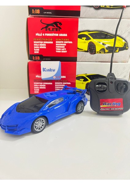 Full Fonksiyon Uzaktan Kumandalı Pilli Yarış Arabası 30X10 cm [mavi-Kırmızı -Sarı] Renkleri Mevcut indirimleri