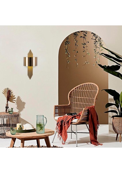 Mızrak Dekoratif Metal Borulu Tekli Aplik Eskitme, Rustik Ambiyans Duvar Lambası MIZRAK-619