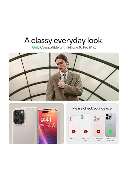 Ciel By Cyrıll iPhone 16 Pro Max ile Uyumlu Magsafe Kılıf Kajuk Mag Hava Kanalı Teknolojisi Askeri Sınıf Koruma Cream Vegan Deri Kapak - ACS08396 modelleri