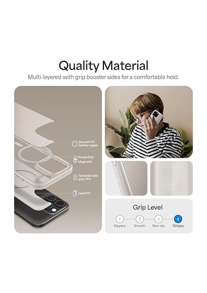 Ciel By Cyrıll iPhone 16 Pro Max ile Uyumlu Magsafe Kılıf Kajuk Mag Hava Kanalı Teknolojisi Askeri Sınıf Koruma Cream Vegan Deri Kapak - ACS08396 indirimleri