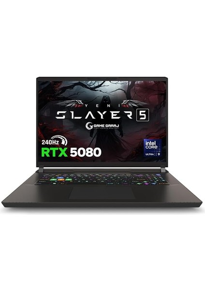 Garaj Slayer5 9XL-5080 C3 Intel Ultra 9 275HX 64GB Ram 2tb SSD RTX5080 17" 240Hz Qhd+ Freedos Oyuncu Laptop