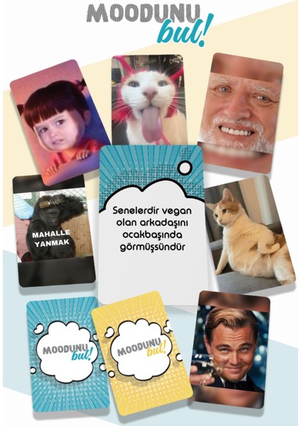 Moodunu Bul Arkadaş Eğlenceli Kutu Kart Mod Oyunu Yetişkin