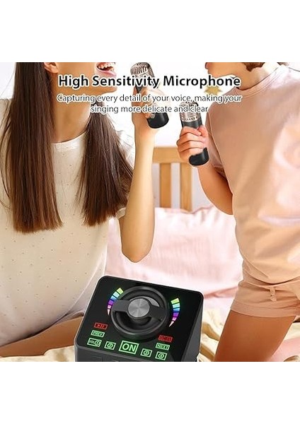 Karaoke Makinesi Mini Kablosuz Mikrofon ve Hoparlör 2 Mikrofonlu Ktv Seti Rgb Işık Efektleri El Mikrofonu Doğum Günü Ev Partisi Için Ler Dış Mekan Hafif Taşınabilir Çift Mikrofon Karaoke fiyatları