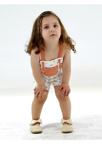 Müslin Çiçek Desenli Salopet 3-6/6-9/9-12/18-24AY