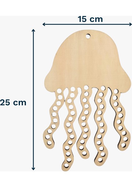 Ahtapot Ahşap Ip Geçirme ve Boyama Etkinlik Seti | Çocuk El Becerisi Aktivitesi