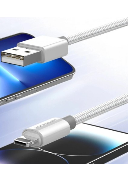 DC79 1M 3A USB to Lightning Hızlı Şarj Kablo - Beyaz modelleri