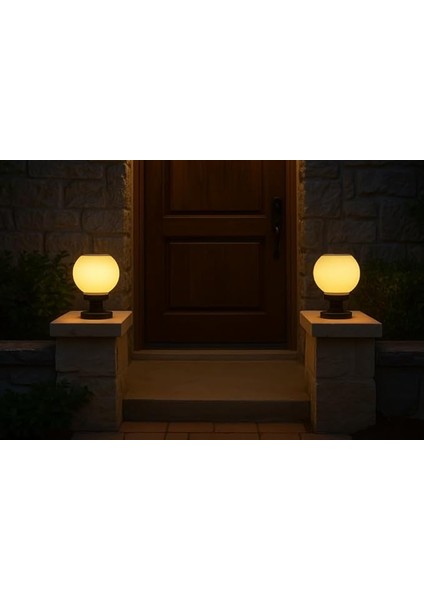 2 Adet Küre Set Üstü Solar LED Bahçe Lambası 20W | Güneş Enerjili + 220V Elektrikli Hibrit, Fotoselli, IP65 Su Geçirmez, E27 Duy, 2 Modlu Işık (Beyaz-Günışığı, 25X30 Cm) indirimleri