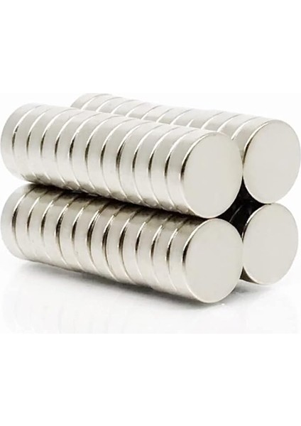 Adet 10X3 mm Yuvarlak Güçlü Neodyum Mıknatıs (Çap 10 mm Kalınlık 3 Mm)