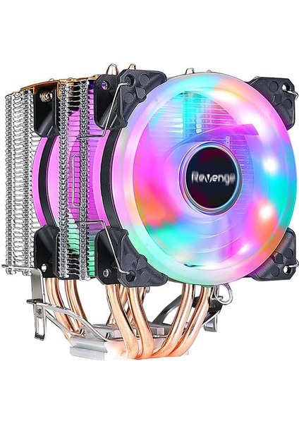 Frost Rainbow Fanlı Intel Amd Uyumlu Bakır Borulu Cpu Soğutucu Işlemci Fanı (Cold Frost 602)
