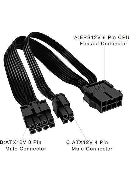 4695 Eps 12V Cpu Dişi To Atx 8+4 Pin Power Supply Çevirici Dönüştürücü Adaptör Kablosu indirimleri