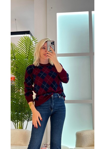 Premium Kalite Yumoş Dokulu Baklava Desen Kazak fiyatları