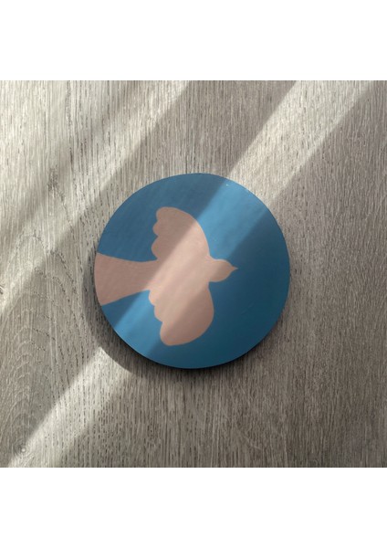 Ahşap Bardak Altlığı Seti Çiçek Desenli - 4 Adet