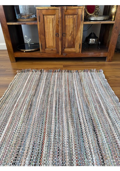 El Dokuması Doğal Pamuk Şönil Halı – Salon Hol Mutfak Çift Yüzlü, Makinede Yıkanabilir, Şık Tasarım indirimleri