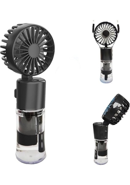 Elle Tutulabilir Taşınabilir Buharlı Vantilatör Mini Fan – 4 Hız Ayarı, Şarjlı, Misting Özelliği, Kompakt ve Hafif Tasarım, Buharlı Vantilatör Fan Asorti Renk
