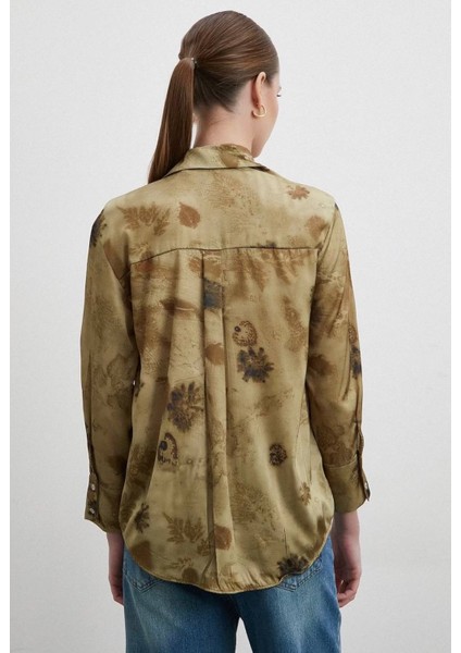 Kadın Uzun Kol Desenli Renkli Pamuk Saten Premium Kalite Spor Şık Gömlek modelleri