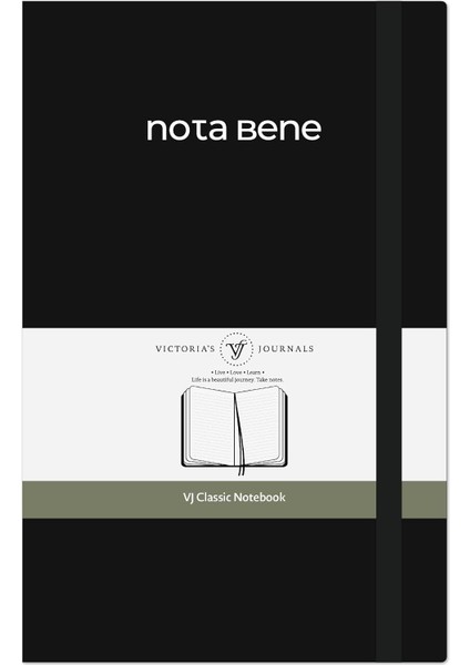 Journals Nota Bene Sert Kapak Defter (Siyah, 13X21 Cm)