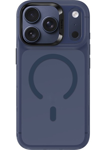 iPhone 17 Pro Max Uyumlu Kılıf M-Safe Şarj Özellikli Benks C-Magnet Lucid Armor Kapak Mavi