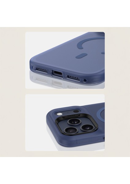 iPhone 17 Pro Max Uyumlu Kılıf M-Safe Şarj Özellikli Benks C-Magnet Lucid Armor Kapak Mavi indirimleri