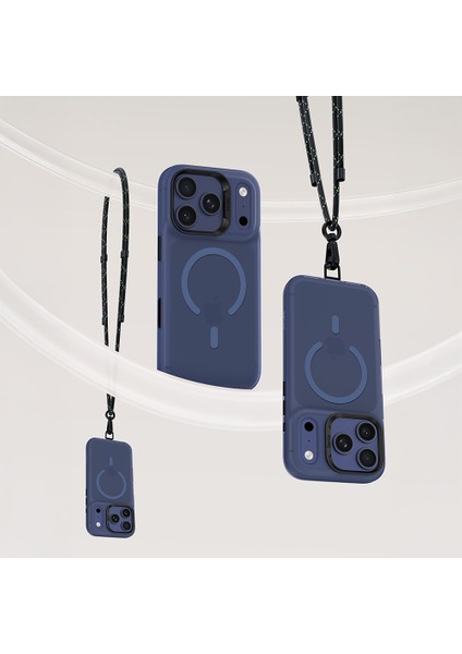 iPhone 17 Pro Max Uyumlu Kılıf M-Safe Şarj Özellikli Benks C-Magnet Lucid Armor Kapak Mavi