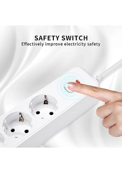 Hızlı Şarj Istasyonu 3000W 3 Lü Priz 2 Metre Uzatma Kablosu Çoklu Priz 4 USB 2 Type C Girişli 18 Watt Pd Şarj On/off Düğmeli modelleri